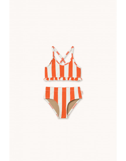 Red Stripes Swim Set Summer Red 2Y