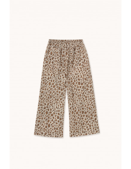 Animal Print Poplin Pant Dark Vanilla 6