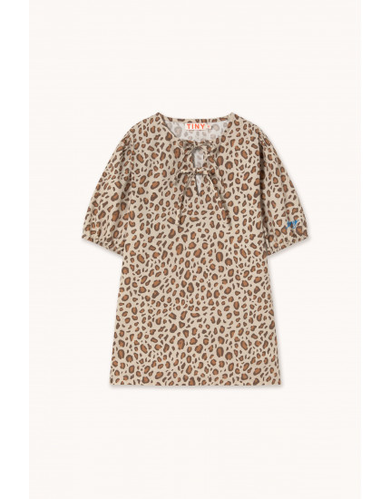 Animal Print Bows Dress Dark Vanilla 10Y