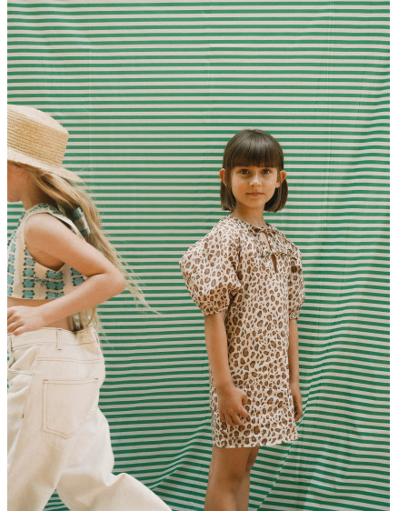 Animal Print Bows Dress Dark Vanilla 2