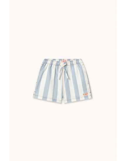 Stripes Twill Shorts Washed Blue