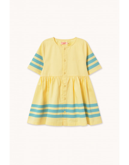 Stripes Twill Dress Dusty Yellow 10Y