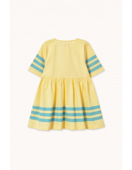 Stripes Twill Dress Dusty Yellow 4