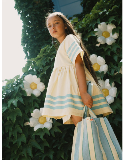 Stripes Twill Dress Dusty Yellow 2