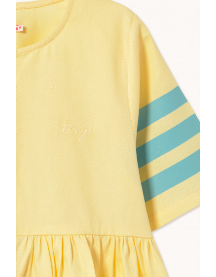 Stripes Twill Dress Dusty Yellow 3