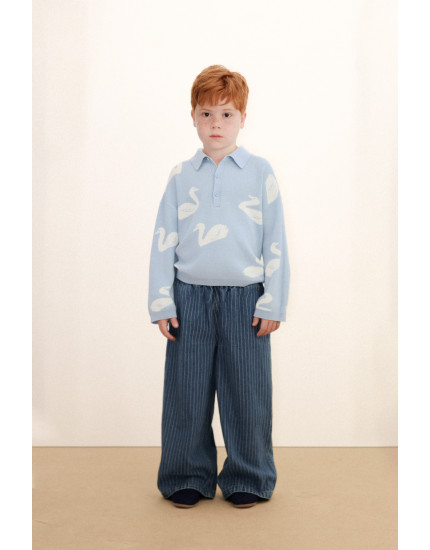 Stripes Pant Light Wash Denim 10Y