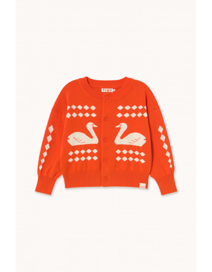 Swans Diamond Cardigan Summer Red 12Y