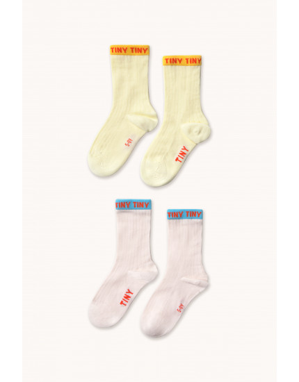 2 x Tiny Socks Yellow//Pink 9-12Y