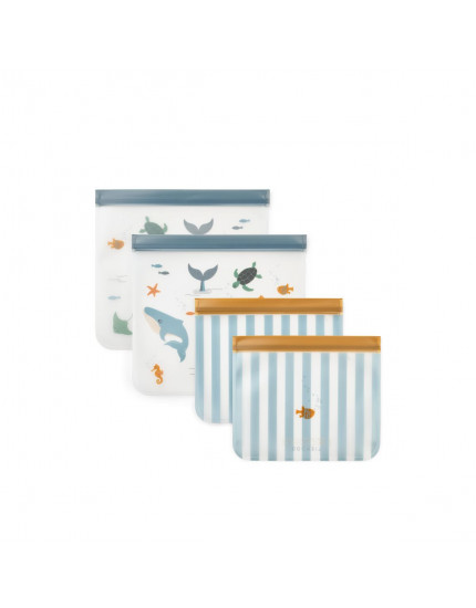 Rebus Reusable Food Bags 4-Pack Sea Creature