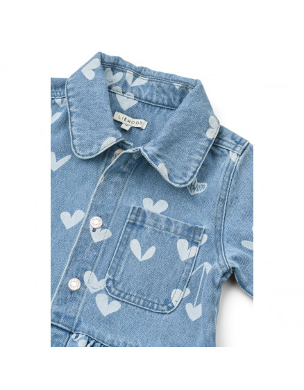 Kenza Printed Denim Overshirt Sweethearts 3