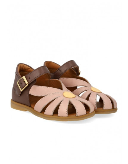 Closed Toe Flower Sandal Rosebud Yellow