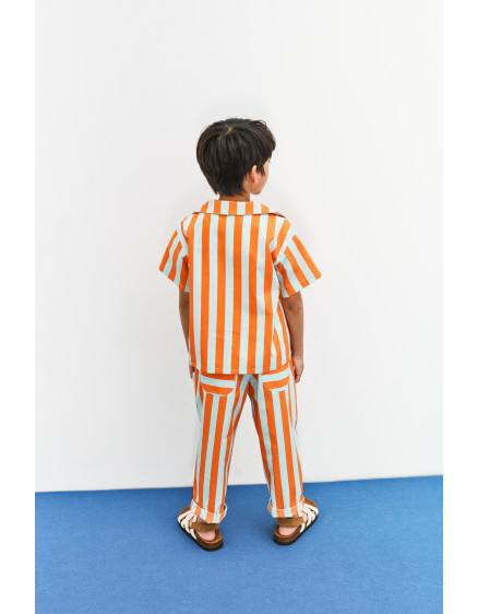 Stripes Carrot Pants Orange 2