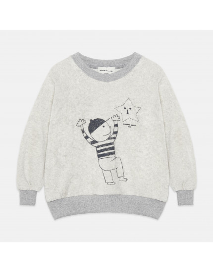 Star Kid Towel Sweatshirt Grey