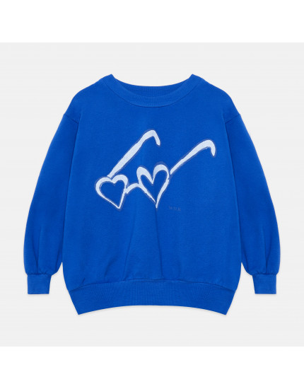 Heart Glasses Sweatshirt Nautical Blue