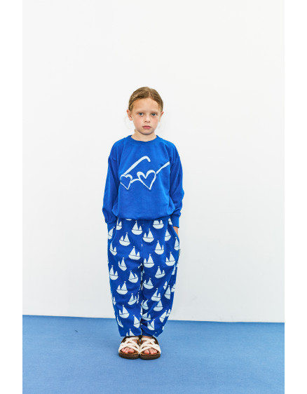 Heart Glasses Sweatshirt Nautical Blue 3