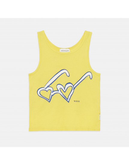 Heart Glasses Tank T-shirt Lemon