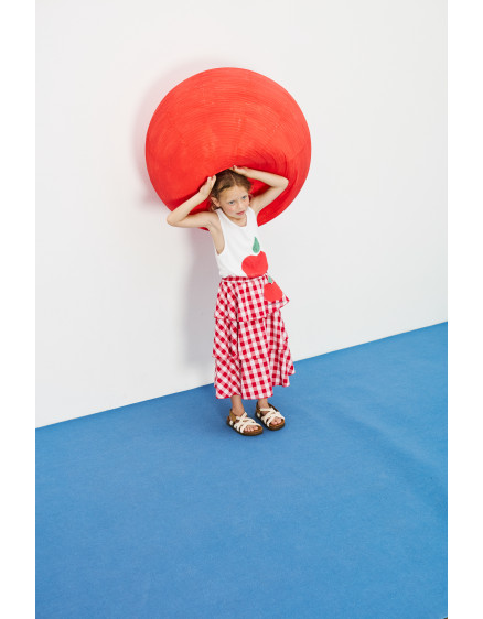 Apple Triple Skirt Red and White 3