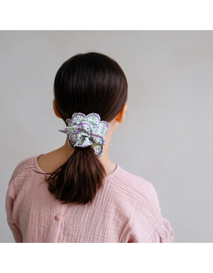 Резинка Scrunchie Floral Purple 2
