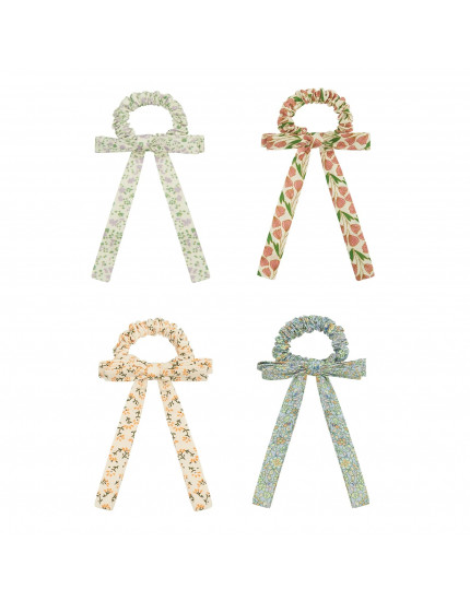 Floral Bow Scrunchies Multi