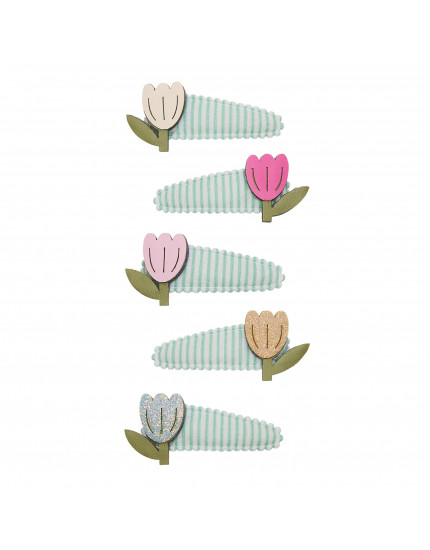 5 х Заколки Tulip Stripe Mini Green