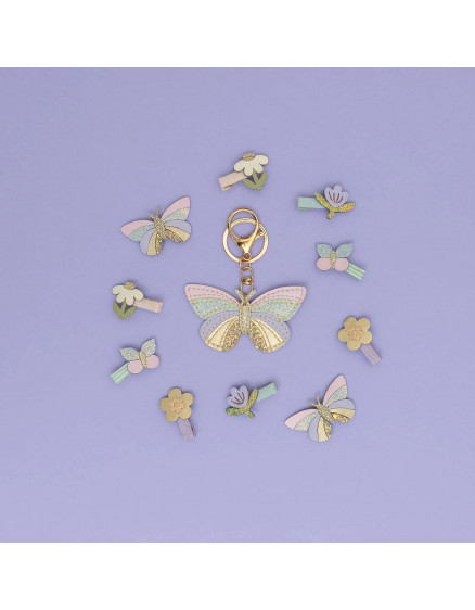 Striped Butterfly Clips Multi 2