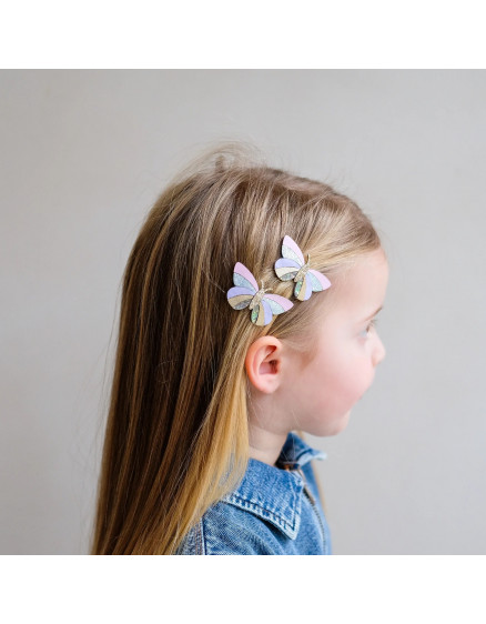 Striped Butterfly Clips Multi 3