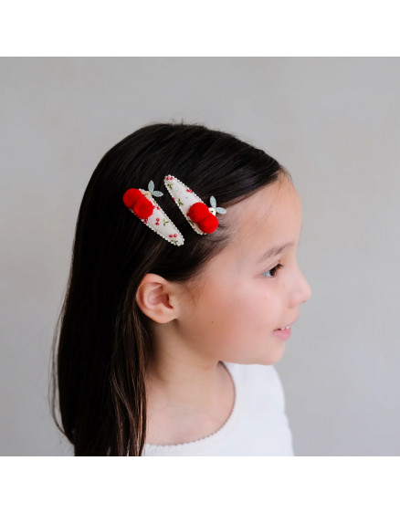 Pom Pom Cherries Clic Clacs Red 2