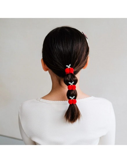 Pom Pom Cherries Ponies Red 2