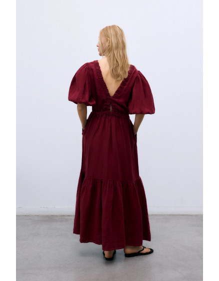 Aloe Woman Dress Crimson Wine 2