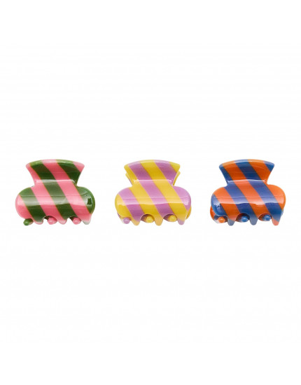 Striped Mini Claw Clips Multi One Size