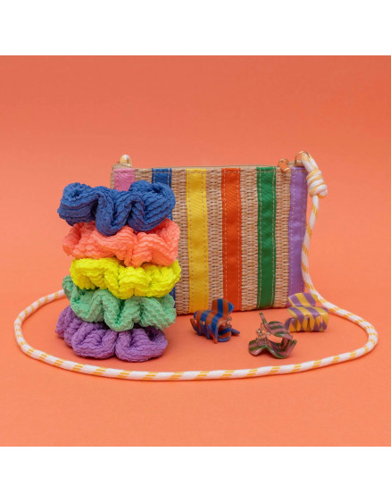 Striped Mini Claw Clips Multi 3