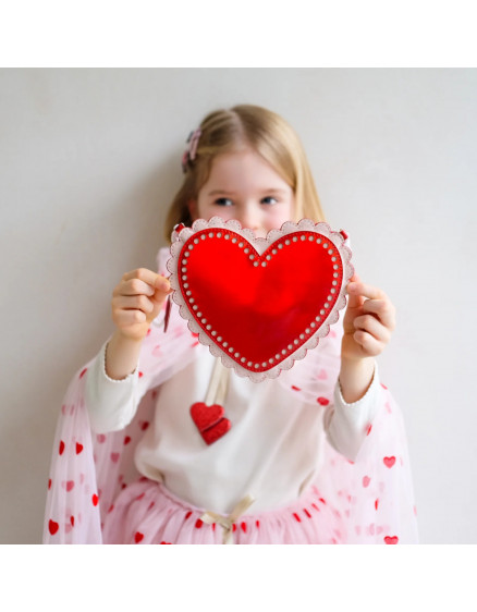 Scalloped Heart Bag Red 5