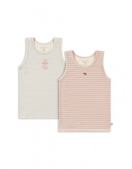 Basic 2 Pack Tank Top Stripe Bluie 18M