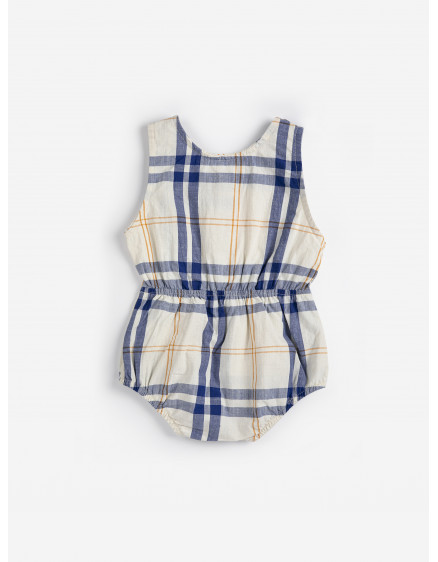 Fun Tartan Woven Romper White 5