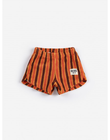 Striped Brick Terry Shorts Orange 12M