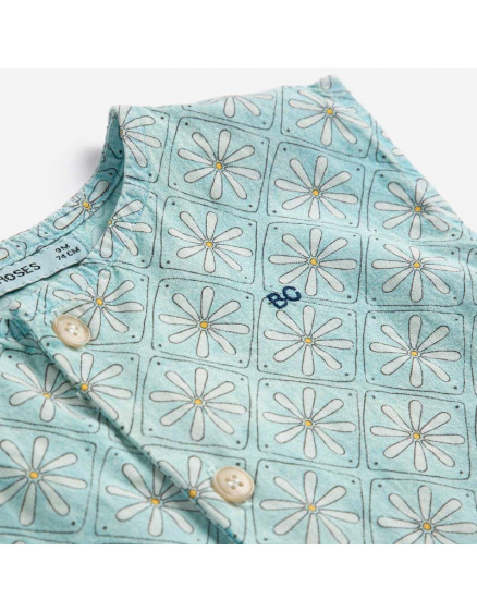 Daisy Mosaic All Over Woven Overall Blue 4