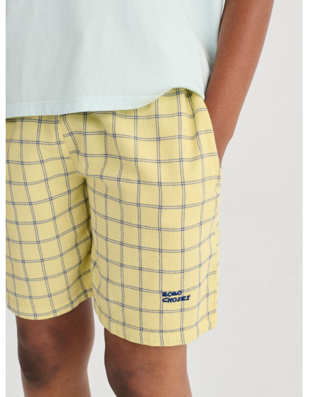 Spicy Window Pane Bermuda Shorts Yellow 2