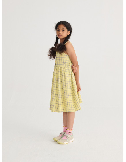 Spicy Window Pane Woven Dress Yellow 2