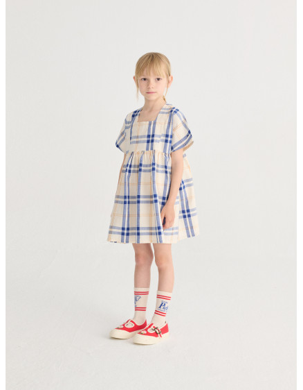 Fun Tartan Woven Dress White 5