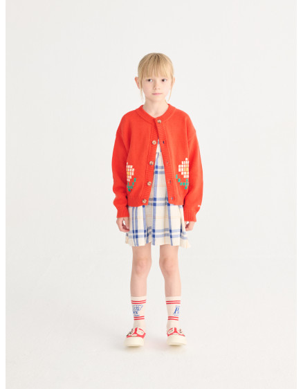 Fun Tartan Woven Dress White 4