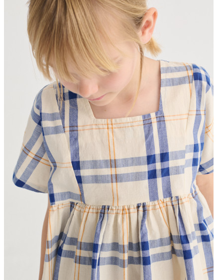 Fun Tartan Woven Dress White 2