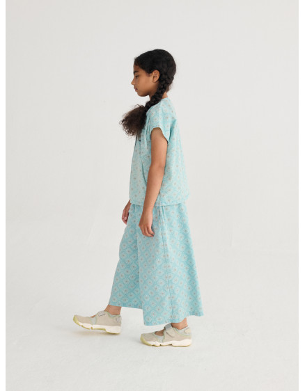 Daisy Mosaic All Over culotte Pants Blue 2