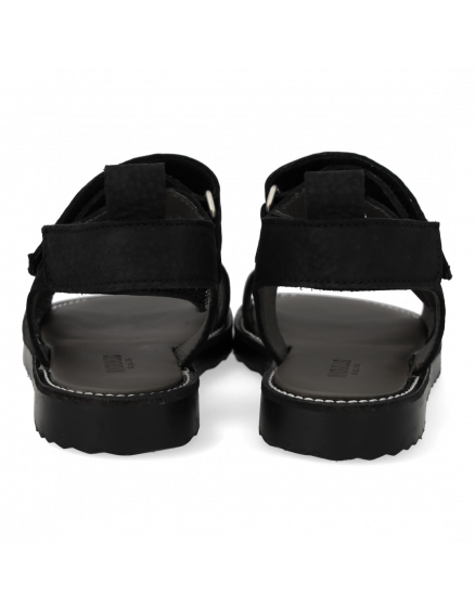 Sandal with Double Velcro Black 4