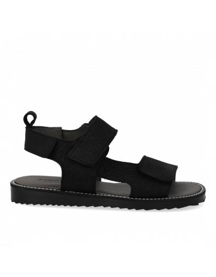 Sandal with Double Velcro Black 3