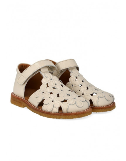 Sandal with floral details Buttermilk