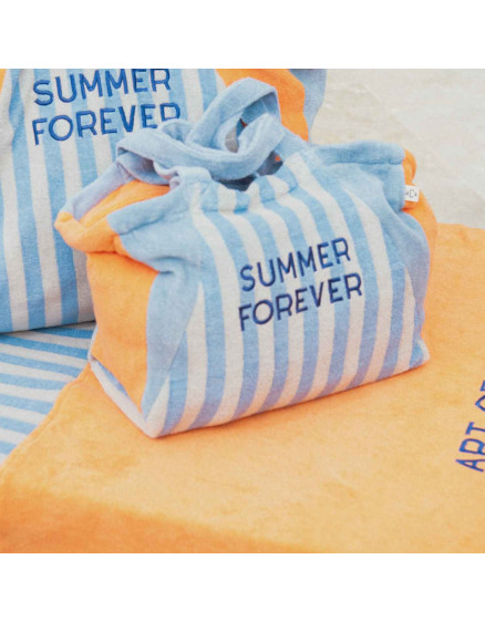 Small Summer Forever Tote Bag Blue Terry 2