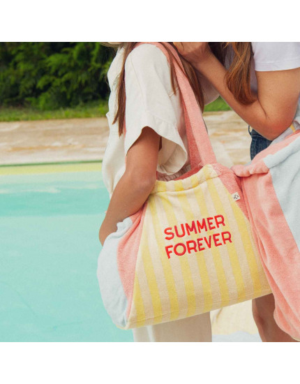 Small Summer Forever Tote Bag Pink Terry