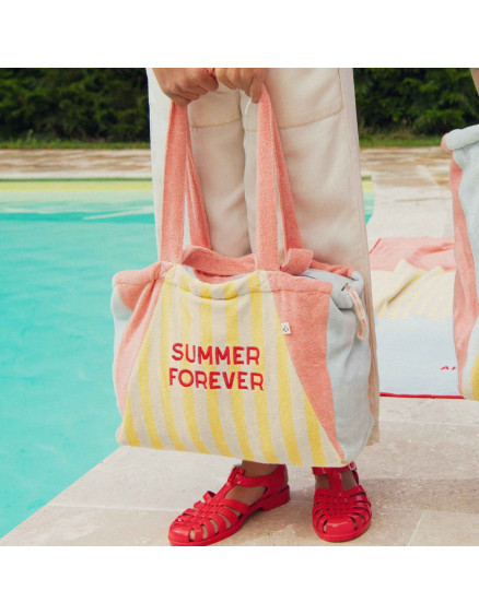 Small Summer Forever Tote Bag Pink Terry 3