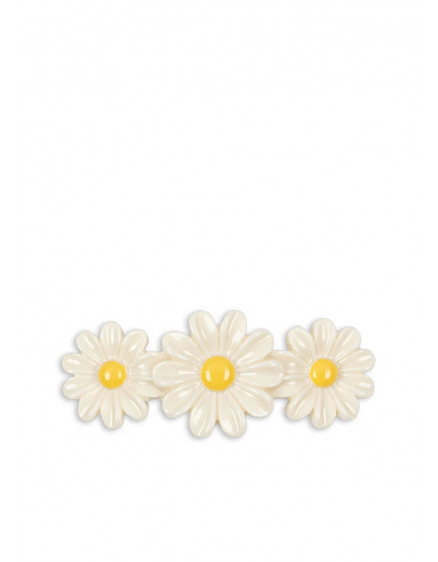 Daisy Big Hair Clip Antique White 4