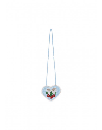 Beaded Heart Mini Purse Ashley Blue One Size